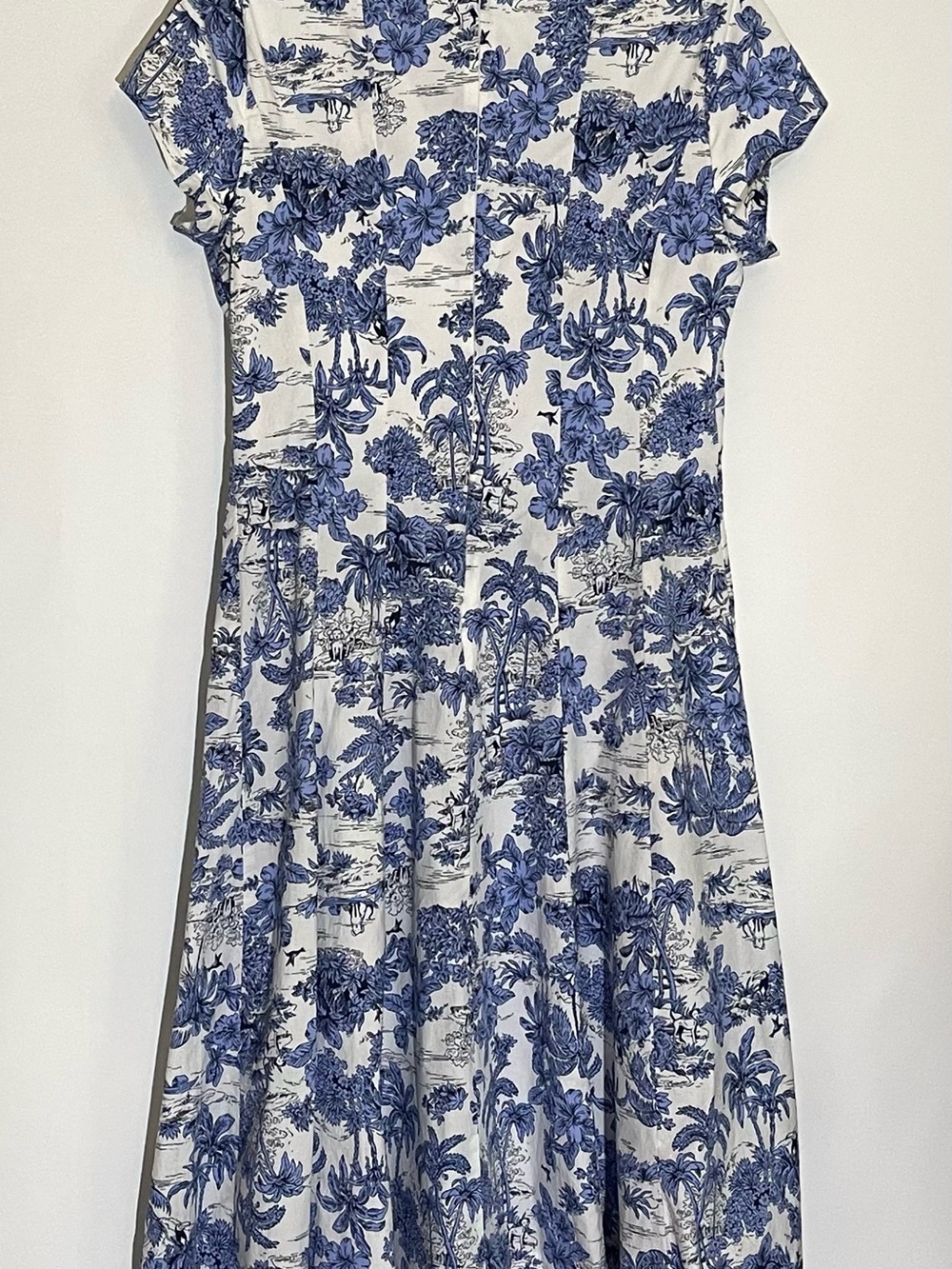 Joie Blue and White Floral Midi Dress - Picture 4 of 11